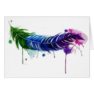 Watercolor Painted Feather