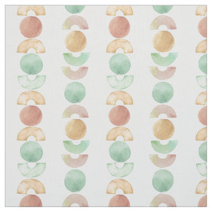 Watercolor painted geo shapes design fabric