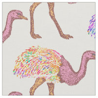 Watercolor Painted Ostrich Pattern