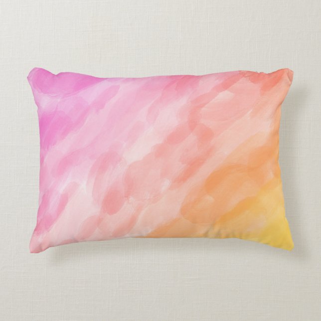 Watercolor painted pastel Accent Pillow (Front)