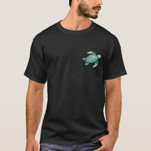 watercolor painted sea turtle cartoon blue green T-Shirt