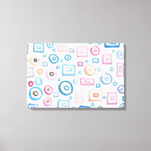 watercolor painted shapes canvas print (Front)