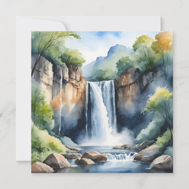 Watercolor painted waterfall (Front)