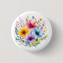Watercolor painted wildflowers