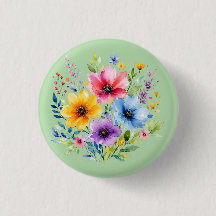 Watercolor painted wildflowers