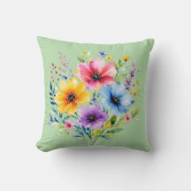 Watercolor painted wildflowers