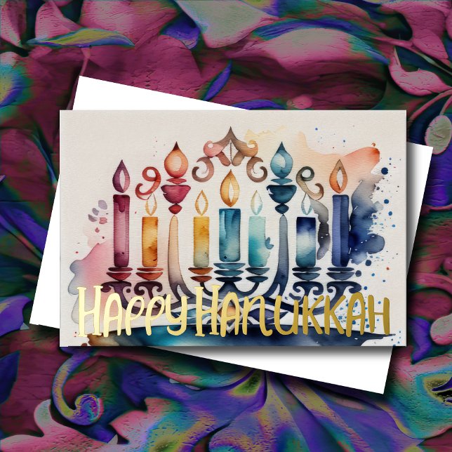 Watercolor Painting Abstract Hanukkah Menorah (Creator Uploaded)