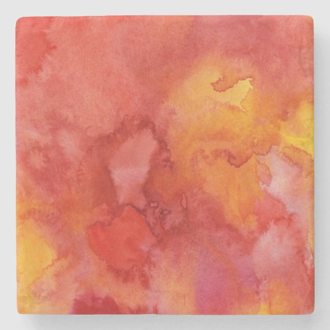 Watercolor painting background. stone coaster (Front)
