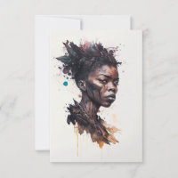 Watercolor Painting, Beautiful African Tribe Women