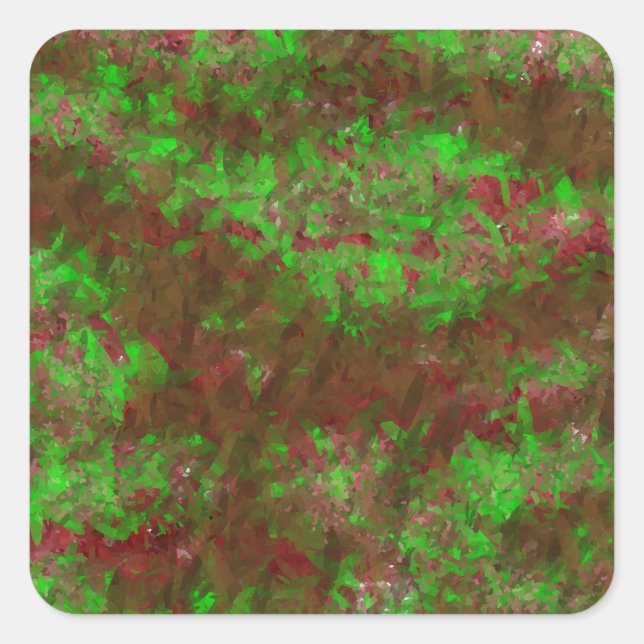 watercolor painting beautiful flower garden square sticker (Front)