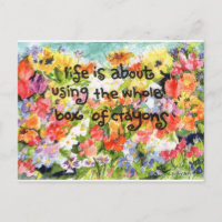 watercolor painting brite flowers + upbeat saying