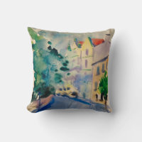 Watercolor painting city Praga