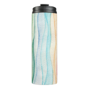 Watercolor painting colourful painting thermal tumbler