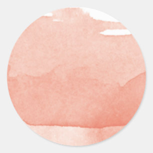 Watercolor Painting Coral Pink Ombre Modern Art Classic Round Sticker