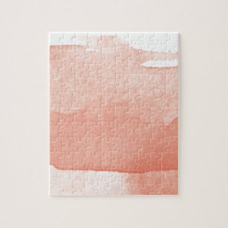 Watercolor Painting Coral Pink Ombre Modern Art Jigsaw Puzzle