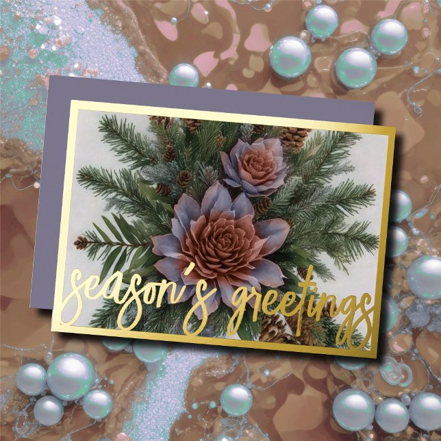 Watercolor Painting Evergreen Pinecone Christmas Holiday Card (Creator Uploaded)