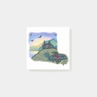 Watercolor Painting Fantasy Fortress Castle Life Post-it Notes