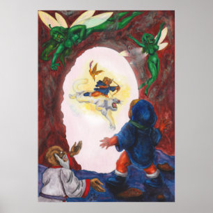 Watercolor Painting Fantasy Vision Eros King Fairy Poster