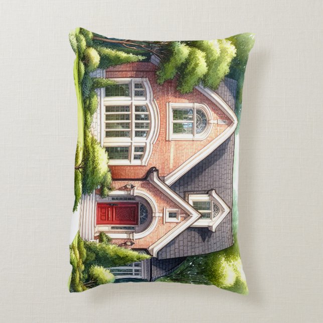 Watercolor Painting Home Throw Pillows (Back(Vertical))