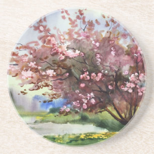Watercolor Painting Landscape Coaster