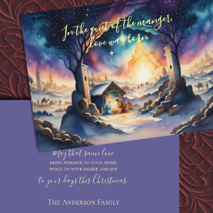 Watercolor Painting Nativity Scene Holiday Card