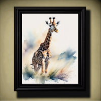 Watercolor Painting of a Giraffe 5:4