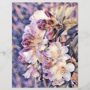 Watercolor painting of a purple azeea blossom