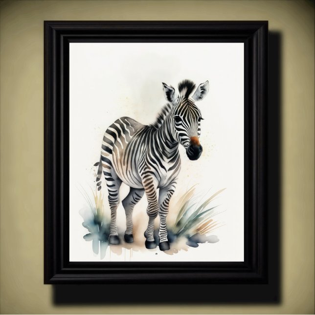 Watercolor Painting of a Zebra 5:4 Poster (Creator Uploaded)