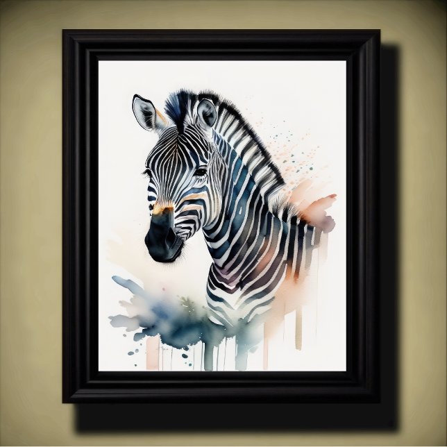 Watercolor Painting of a Zebra 5:4 Poster (Creator Uploaded)