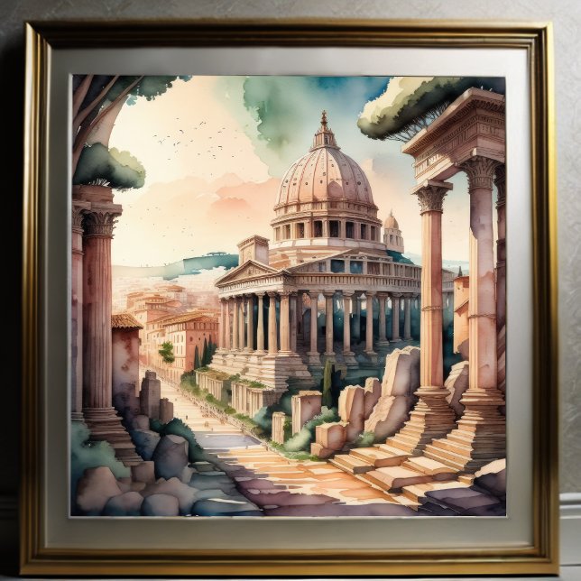 Watercolor Painting of Ancient Rome II Poster (Creator Uploaded)