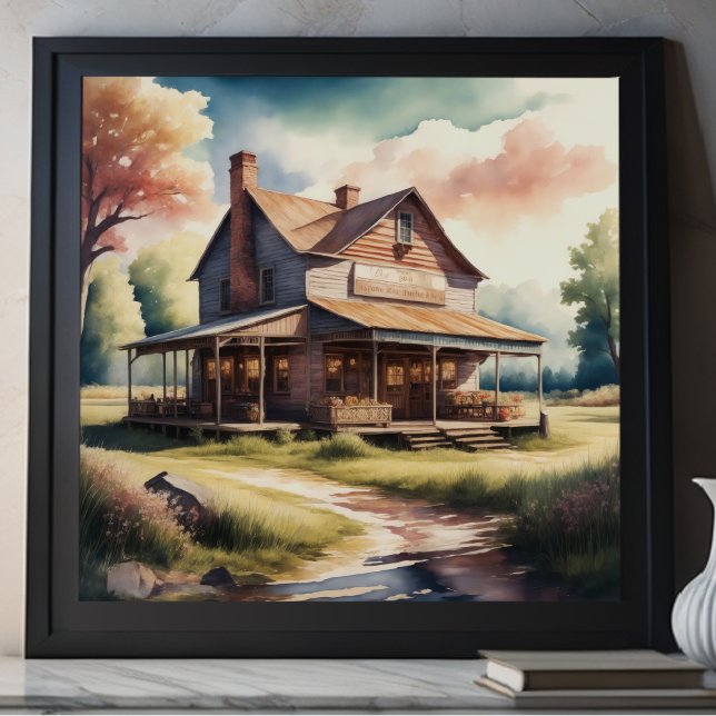 Watercolor Painting of Antique Country Store Poster (Creator Uploaded)