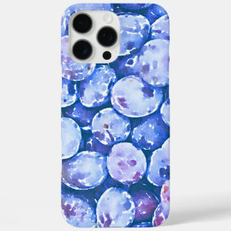 Watercolor Painting of Blue Plums iPhone 16 Pro Max Case
