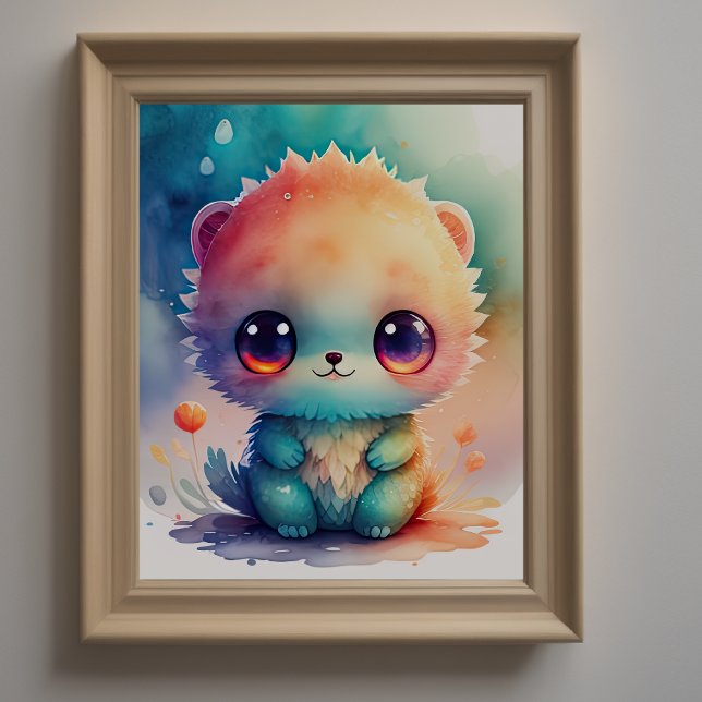Watercolor Painting of Chibi Monster Poster (Creator Uploaded)