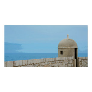 Watercolor painting of Dubrovnik city wall Poster