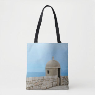 Watercolor painting of Dubrovnik city wall Tote Bag