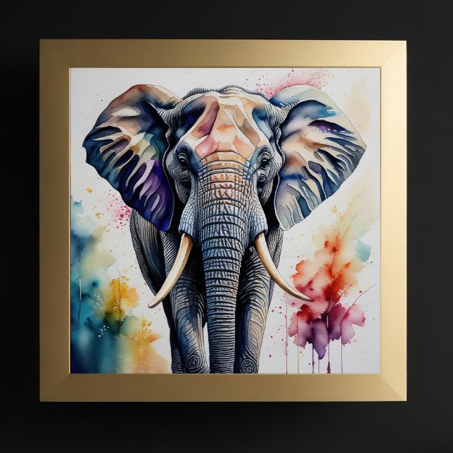 Watercolor Painting of Elephant 1:1 Poster (Creator Uploaded)