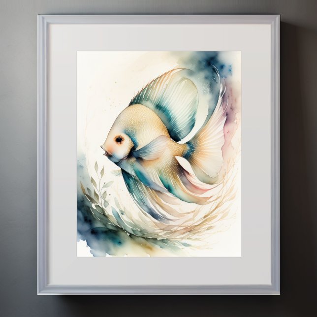 Watercolor Painting of Fish Poster (Creator Uploaded)