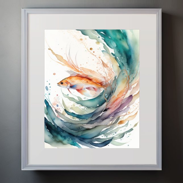 Watercolor Painting of Fish Poster (Creator Uploaded)
