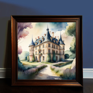Watercolor Painting of French Chateau II Poster