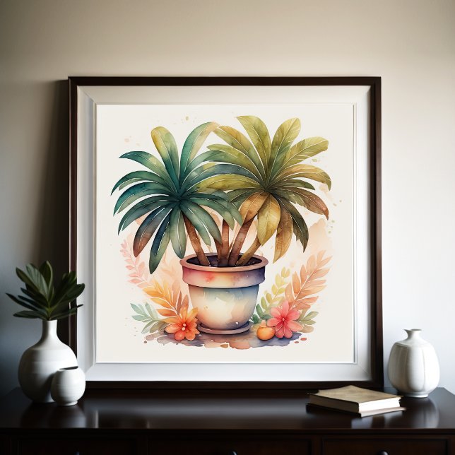 Watercolor Painting of House Plant in Pot IV Poster (Creator Uploaded)