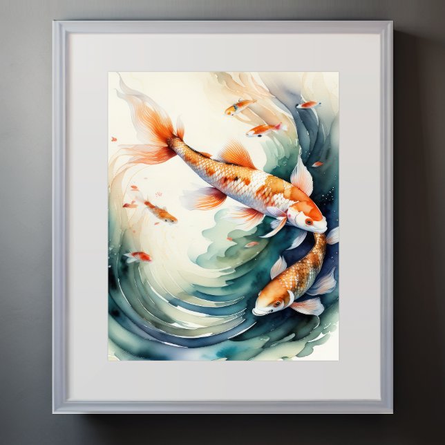 Watercolor Painting of Koi Fish III Poster (Creator Uploaded)
