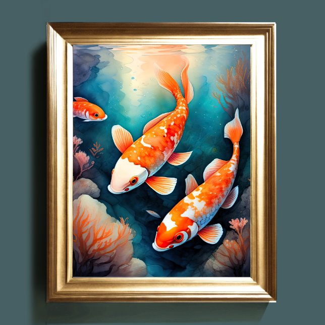 Watercolor Painting of Koi Fish VI Poster (Creator Uploaded)