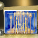 Watercolor Painting of Menorah Blue White Candles<br><div class="desc">Watercolor Painting of Menorah Blue White Candles</div>