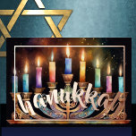 Watercolor Painting of Menorah Colourful Candles<br><div class="desc">Watercolor Painting of Menorah with Colourful Candles</div>