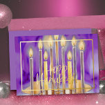 Watercolor Painting of Menorah Purple Candles<br><div class="desc">Watercolor Painting of Menorah Purple Candles</div>