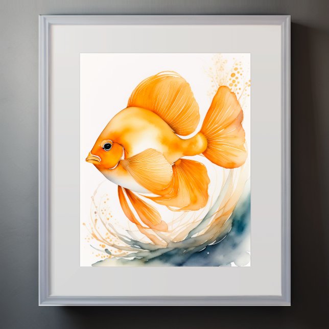 Watercolor Painting of Orange Fish II Poster (Creator Uploaded)