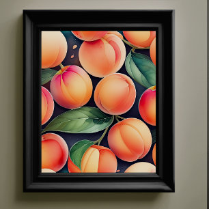 Watercolor Painting of Peaches Poster