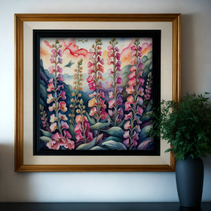 Watercolor Painting of Snapdragons Poster