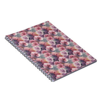 watercolor painting of soft-edged florals notebook