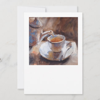 watercolor painting of teacup note card